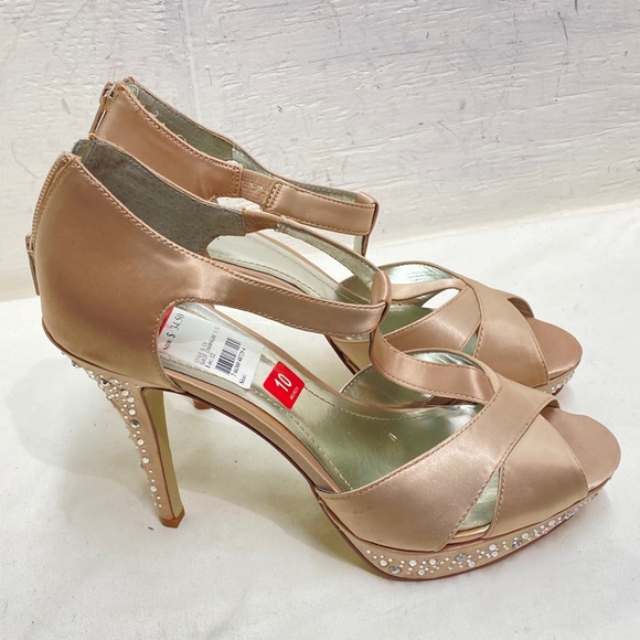 Style & Co Suki Women's Champagne Open Toe Platform Heels Size 10 - Picture 3 of 16